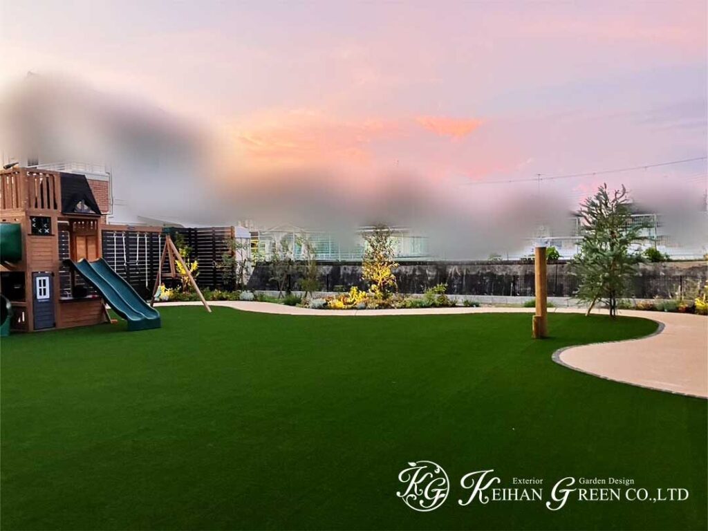家族みんなが楽しめる、安心・快適なお庭空間　守山市