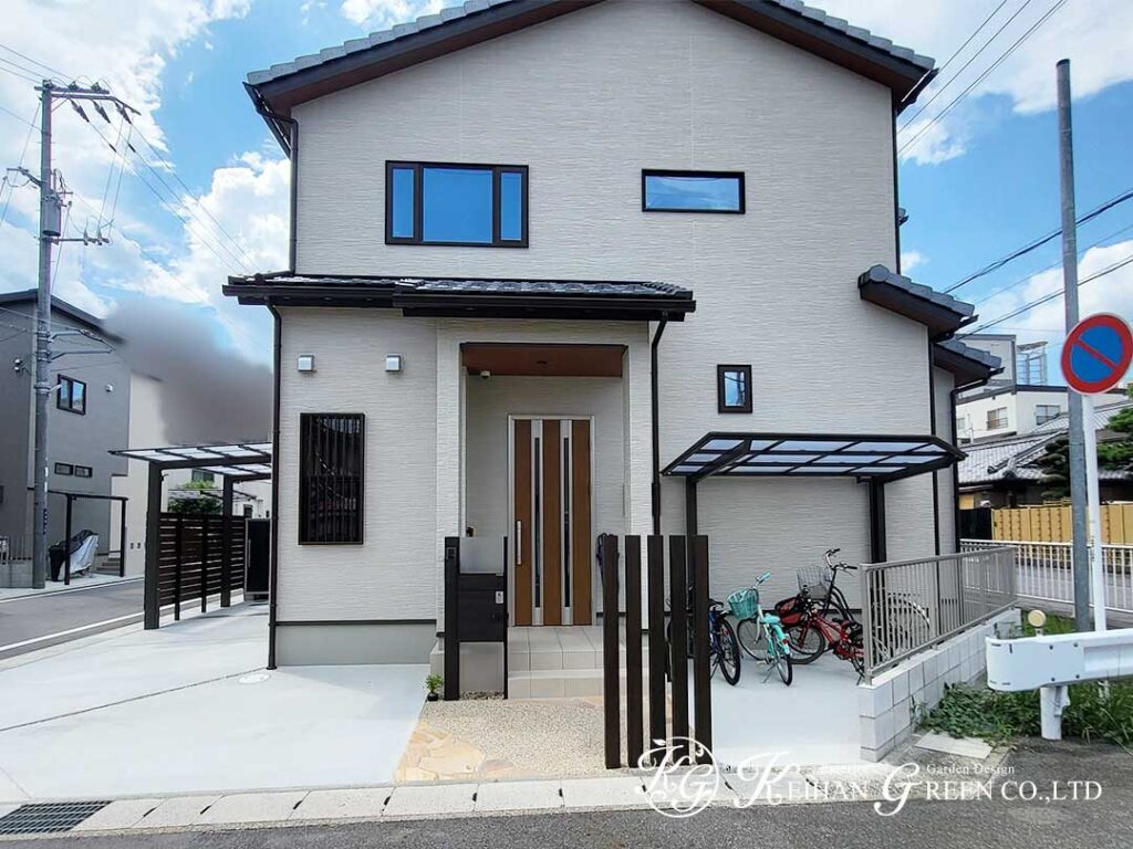 落ち着きと機能性を兼ね備えた外構プラン　大津市