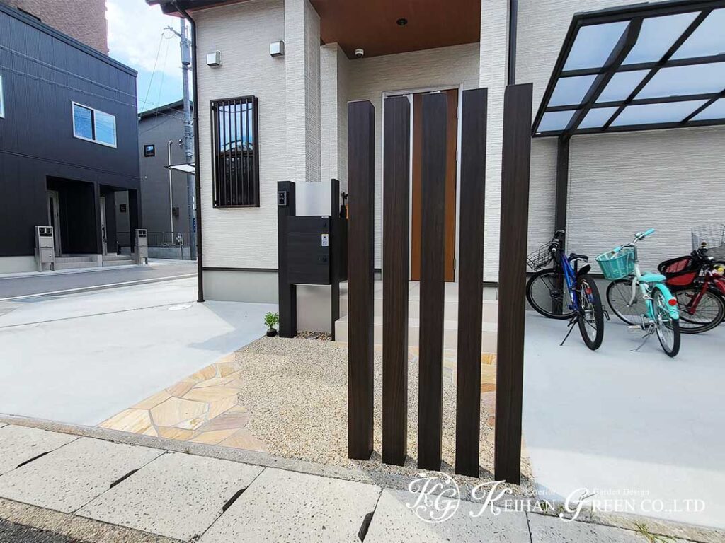 落ち着きと機能性を兼ね備えた外構プラン　大津市