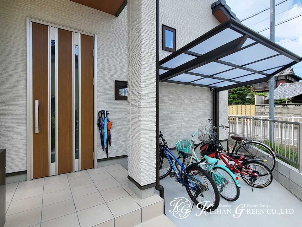 落ち着きと機能性を兼ね備えた外構プラン　大津市