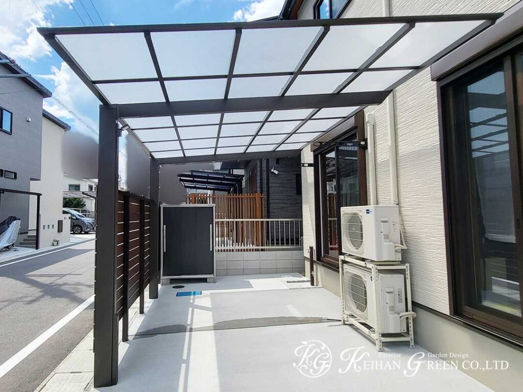 落ち着きと機能性を兼ね備えた外構プラン　大津市