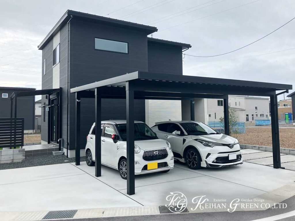 モノトーンの直線美で、毎日が使いやすくなる外まわり　長浜市