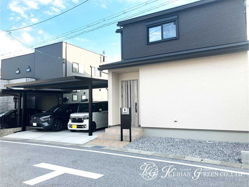 シンプルさと機能性を兼ね備えた住まいの外まわり　米原市