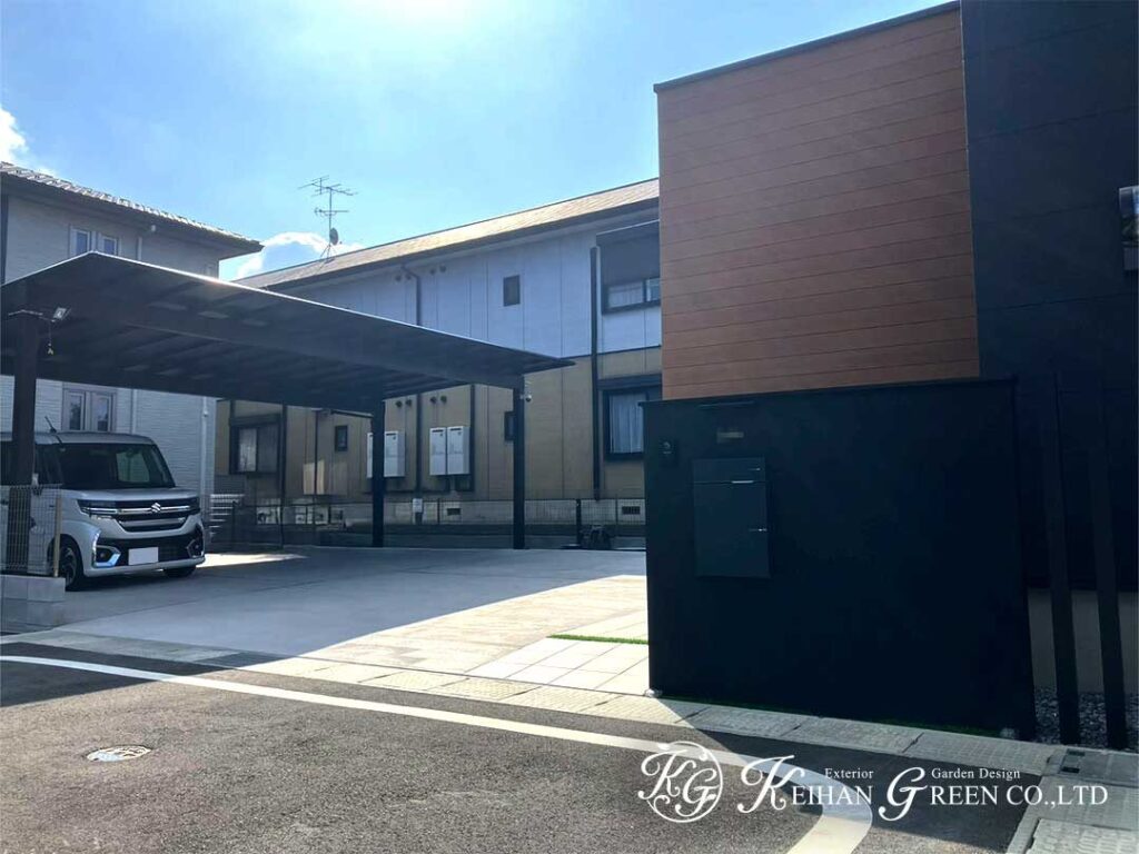 シンプルさの中に使いやすさを詰め込んだ駐車まわり　栗東市