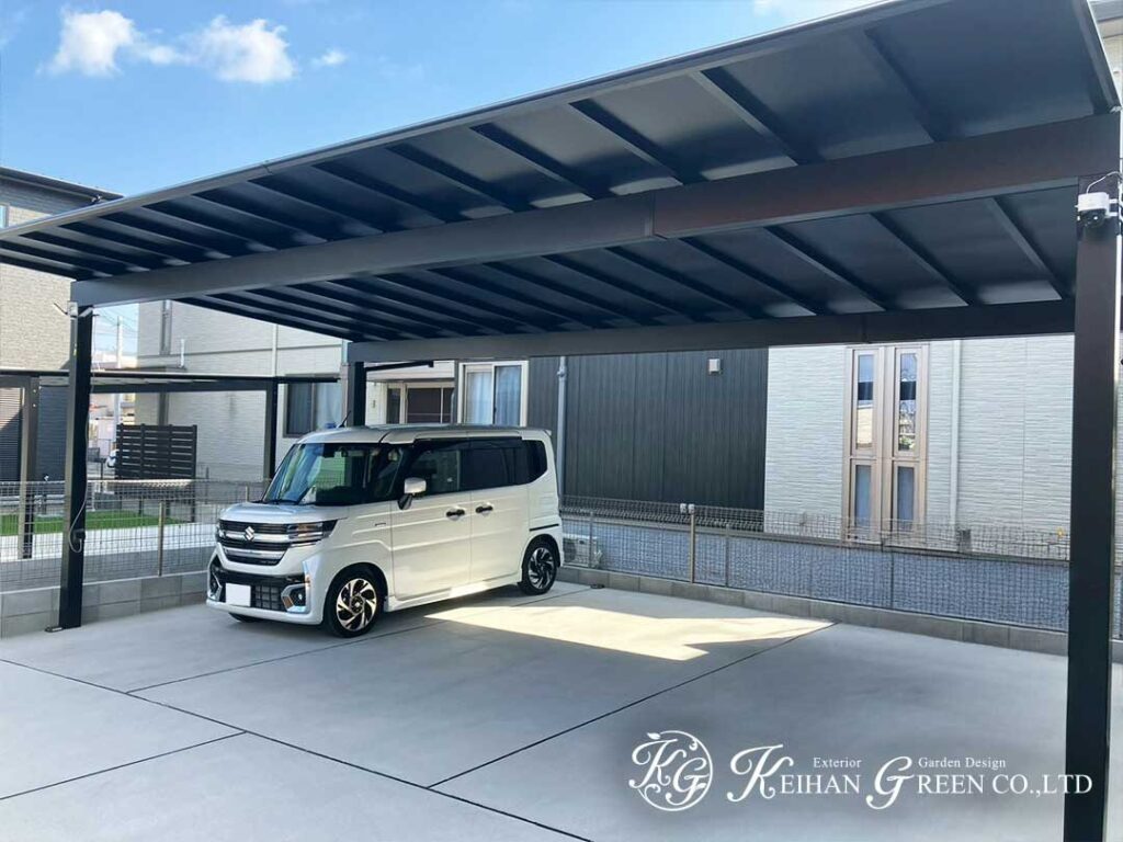 シンプルさの中に使いやすさを詰め込んだ駐車まわり　栗東市