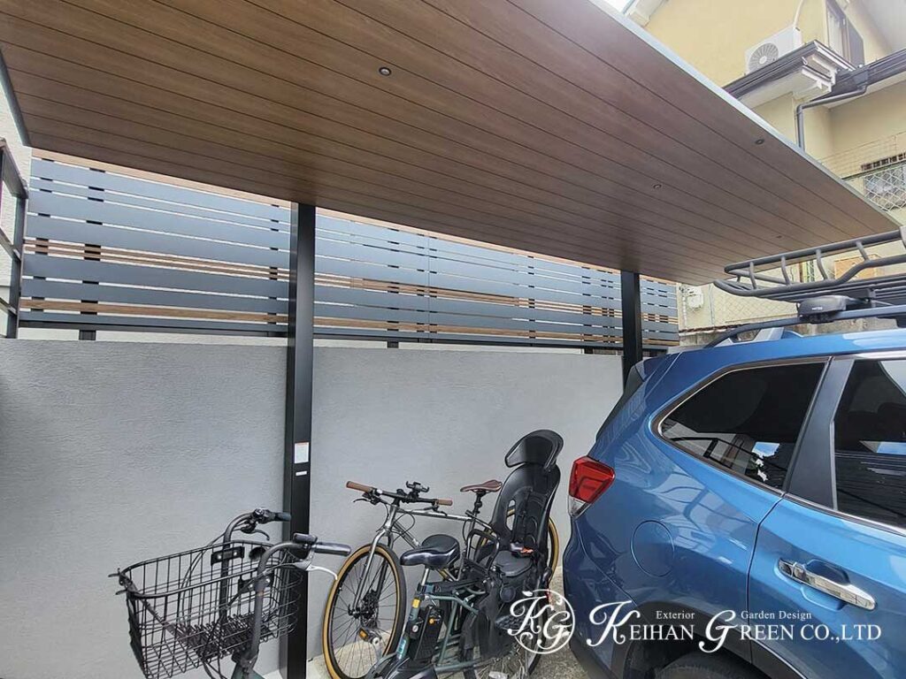 目隠しフェンスで囲う、プライバシー重視のくつろぎスペース　京都市