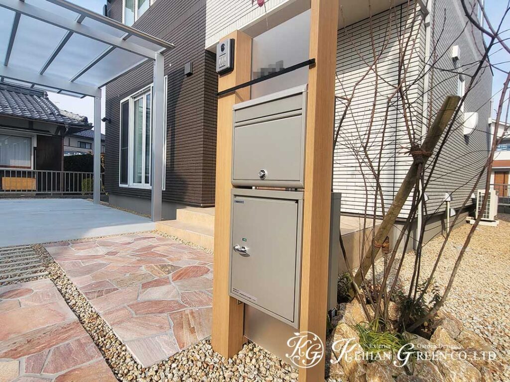 透明感と石の質感でまとめる新築外構　守山市