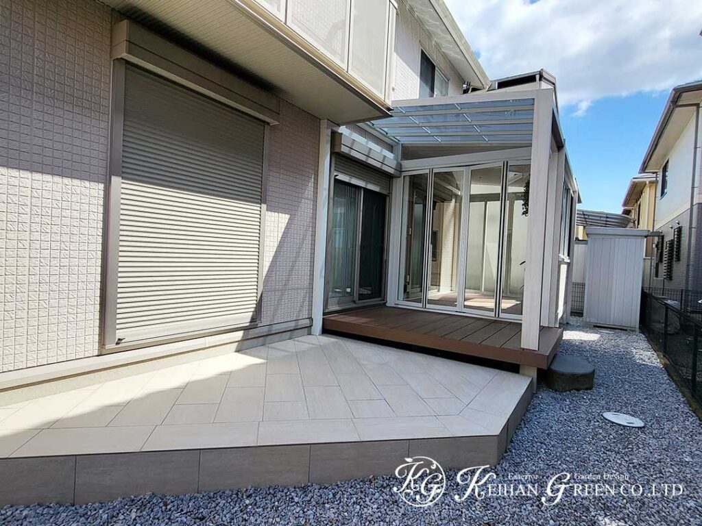 外と室内をつなぐガーデンルームのある暮らし　守山市