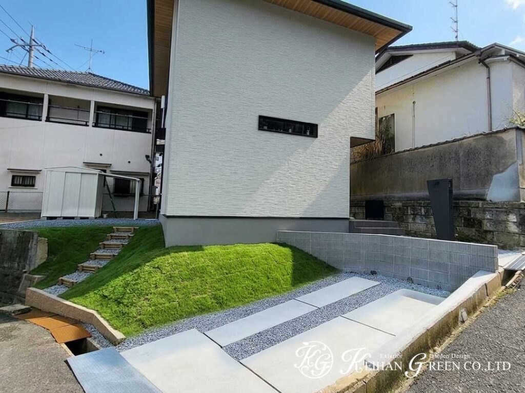 建物に調和する、落ち着いた外構デザイン　大津市