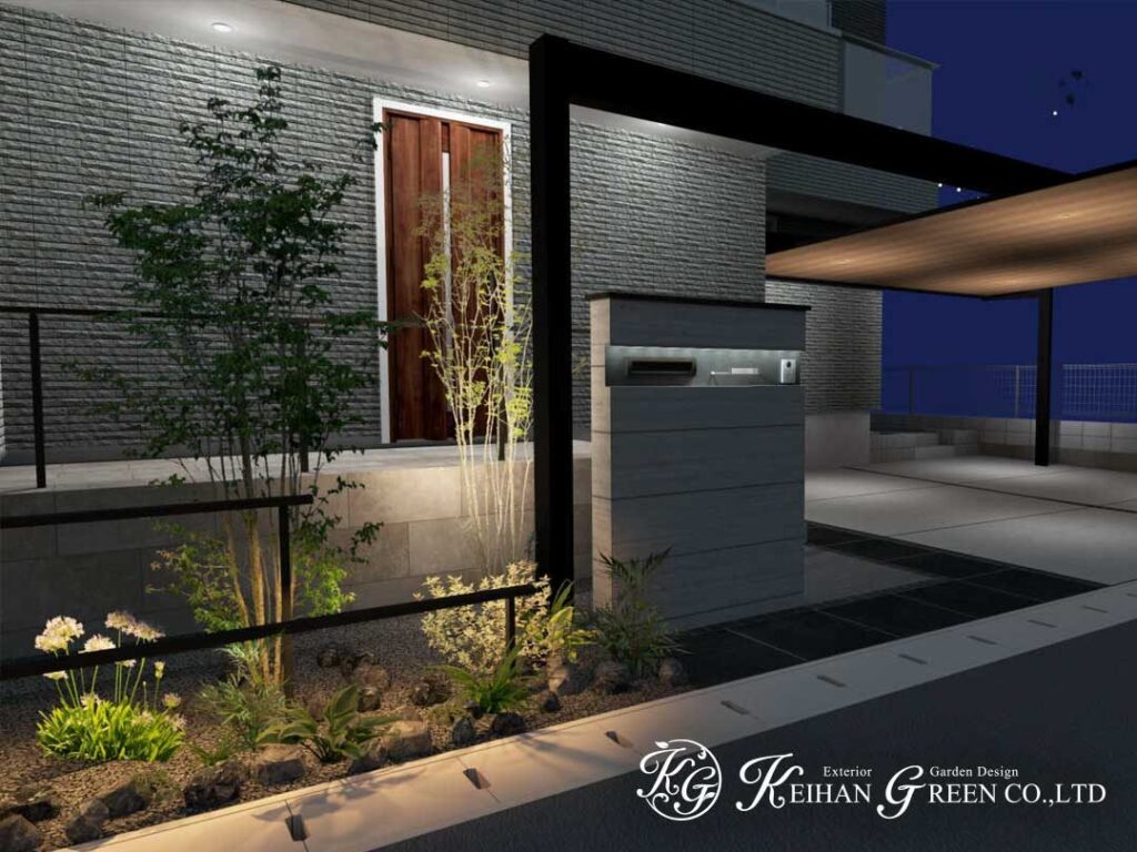 直線がつくる、洗練されたモノトーンファサード