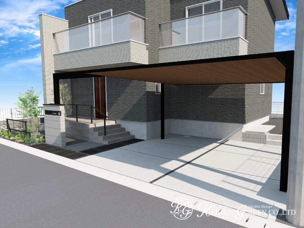 直線がつくる、洗練されたモノトーンファサード