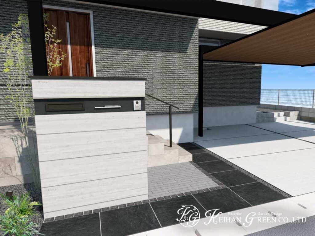 直線がつくる、洗練されたモノトーンファサード