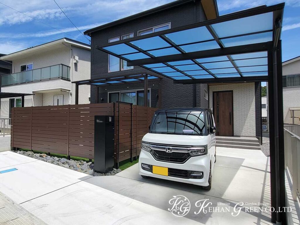 目隠しと開放感を両立した新築外構　大津市