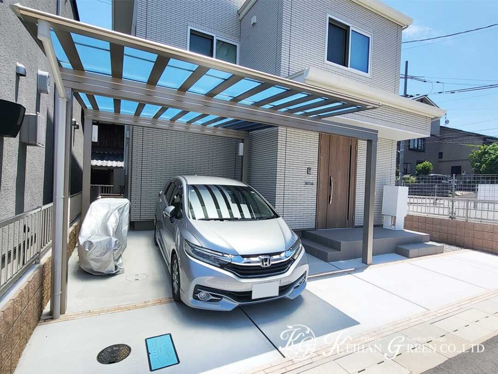 フレーム延長で叶える、使いやすい駐車スペース　大津市
