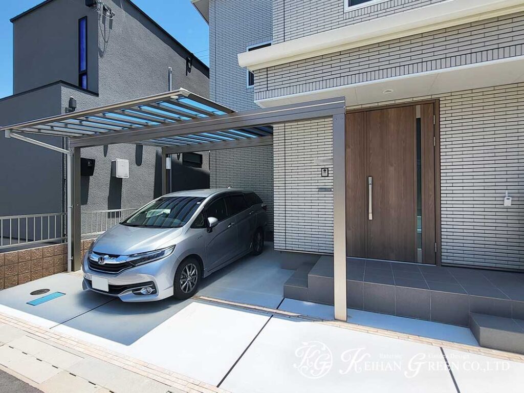フレーム延長で叶える、使いやすい駐車スペース　大津市